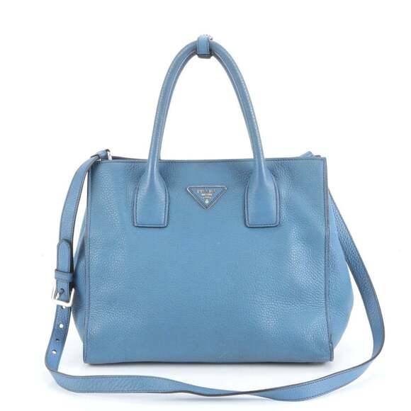 Prada Handbags - PRADA Blue Leather Shoulder Bag